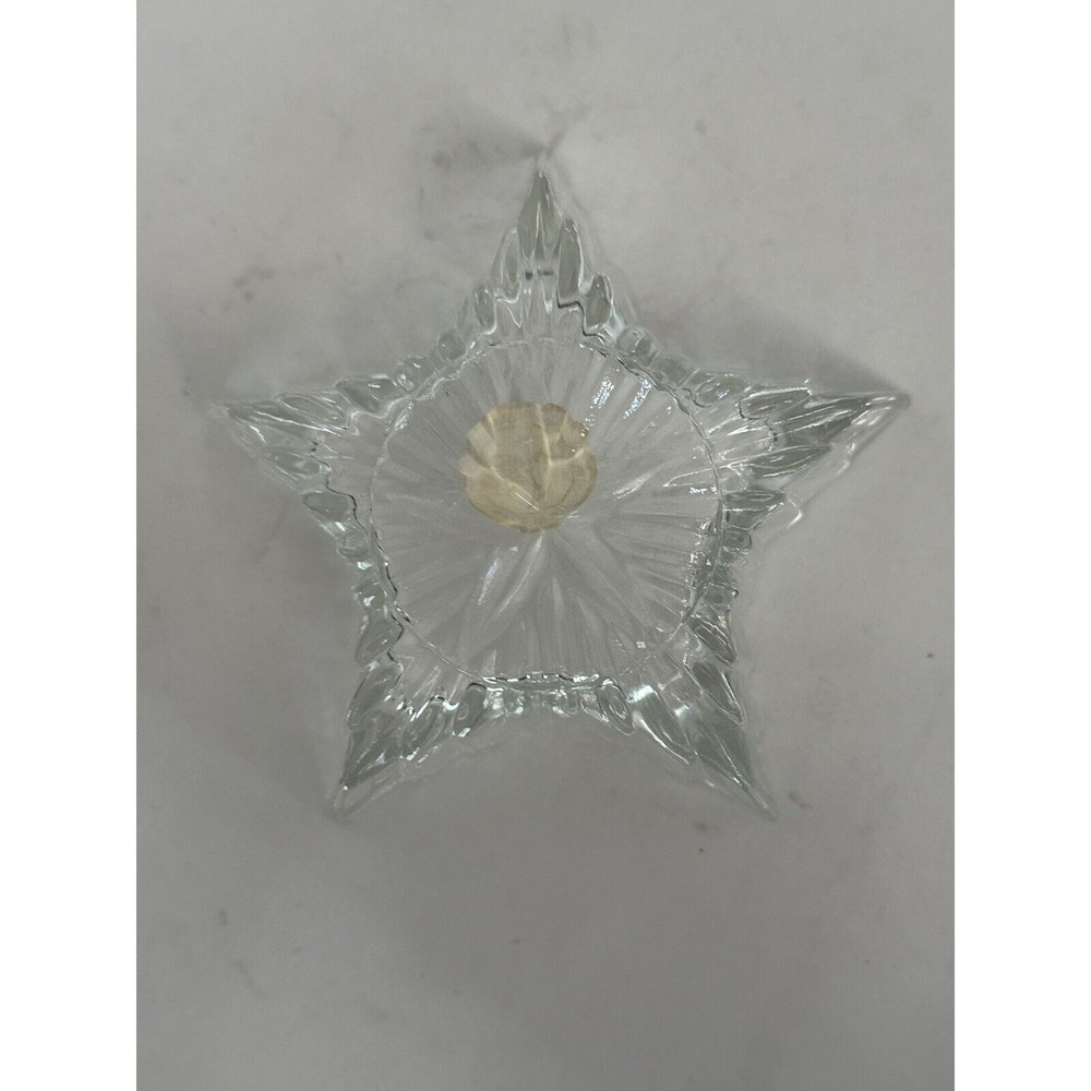 Vtg Crystal Clear Star Shape Lead Crystal Trinket Jewelry Box Romania Glass Lid - Picture 14 of 16